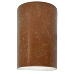 Ceramic Cylinder Up / Down Outdoor Wall Sconce - Rust Patina