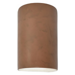 Ceramic Cylinder Up / Down Outdoor Wall Sconce - Terra Cotta