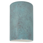 Ceramic Cylinder Up / Down Wall Sconce - Verde Patina