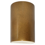 Ceramic Cylinder Up / Down Wall Sconce - Antique Gold