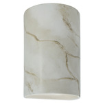 Ceramic Cylinder Up / Down Wall Sconce - Carrara Marble