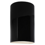 Ceramic Cylinder Up / Down Wall Sconce - Gloss Black