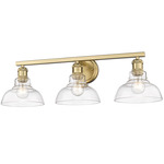 Carver Bathroom Vanity Light - Brushed Champagne Brass / Clear