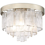 Ciara Ceiling Light Fixture - White Gold / Clear Hammered Glass