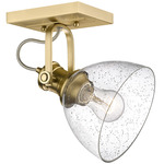 Hines Adjustable Wall / Semi Flush Ceiling Light - Brushed Champagne Brass / Seeded