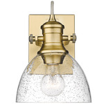Hines Adjustable Wall / Ceiling Light - Brushed Champagne Brass / Clear Seeded