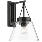Penn Wall Sconce - Matte Black / Clear