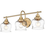 Daphne Bathroom Vanity Light - Brushed Champagne Brass / Clear
