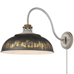 Kinsley Swing Arm Wall Lamp - Antique Black Iron