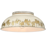 Kinsley Ceiling Light - Aged Galvanized Steel / Antique Ivory