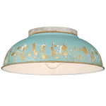Kinsley Ceiling Light - Aged Galvanized Steel / Antique Teal