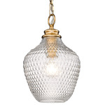 Adeline Pendant - Brushed Gold / Clear