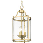 Payton Pendant - Brushed Champagne Brass / Clear