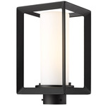 Smyth Outdoor Post Light - Natural Black / Opal