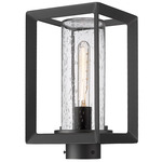 Smyth Outdoor Post Light - Natural Black / Clear Seeded