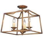 Athena Semi Flush Ceiling Light - Grecian Gold