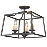 Athena Semi Flush Ceiling Light - Natural Black