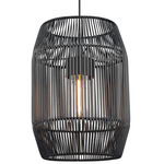 Seabrooke Outdoor Pendant - Natural Black / Black Composite Wicker