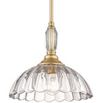 Audra Pendant - Brushed Champagne Brass / Clear