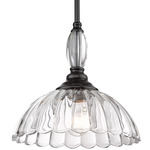 Audra Pendant - Matte Black / Clear