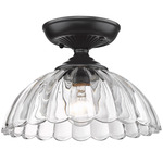 Audra Semi Flush Ceiling Light - Matte Black / Clear