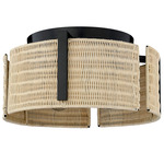 Grove Ceiling Light - Matte Black / Natural Wicker