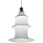 Falkland Pendant - Aluminum / White