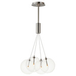 Burst Multi-Light Pendant - Satin Nickel / Clear