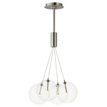 Burst Multi Light Pendant - Satin Nickel / Clear