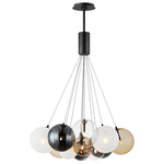 Burst Multi Light Pendant - Black / Smoke / Clear / Frosted / Amber