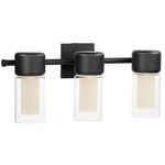 Dram Bathroom Vanity Light - Black / Clear / Frosted