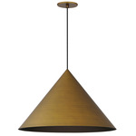 Pitch Wide Cone Pendant - Antique Brass