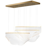 Rinkle Linear Multi Light Pendant - French Gold / Clear Patterned Acrylic