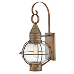 Cape Cod Outdoor Wall Sconce - Burnished Bronze / Clear Seedy