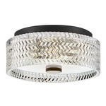 Elle Ceiling Light Fixture - Black / Clear Chevron