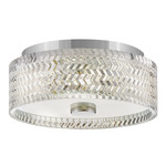 Elle Ceiling Light Fixture - Chrome / Clear Chevron