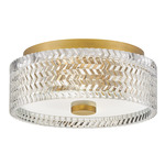 Elle Ceiling Light Fixture - Heritage Brass / Clear Chevron