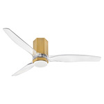 Facet Flush Smart Ceiling Fan with Light - Heritage Brass / Clear