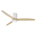 Facet Flush Smart Ceiling Fan with Light - Matte White / Natural