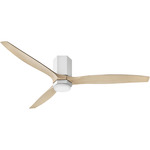 Facet Flush Smart Ceiling Fan with Light - Matte White / Natural