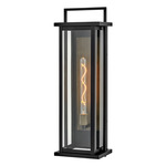 Langston Large Outdoor Wall Sconce - Black / Burnished Bronze / Clear