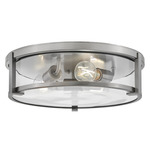 Lowell Clear Ceiling Light - Antique Nickel / Clear