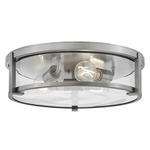 Lowell Clear Ceiling Light - Antique Nickel / Clear