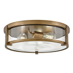 Lowell Clear Ceiling Light - Brushed Bronze / Clear