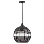 Maddox Outdoor Pendant - Black / Etched Opal