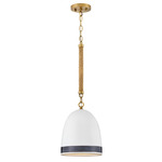 Nash Pendant - Heritage Brass / Ceramic + Black Stripe