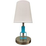 Bryson B208 Accent Lamp - Satin Nickel / Azure / Off White