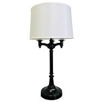 Lancaster Table Lamp - Black / White Linen