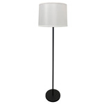 Sawyer Floor Lamp - Black / White Linen