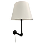 Studio Plug-in Wall Sconce - Black / White Linen